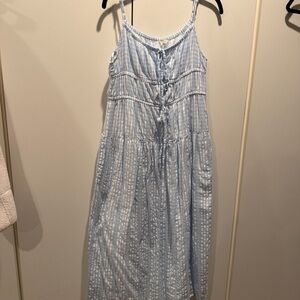 Light Blue Striped Maxi Dress